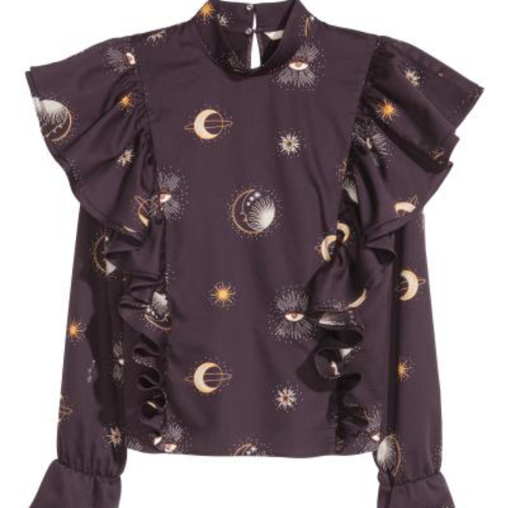 NWT New H&M Ruffled Blouse sz XS 2